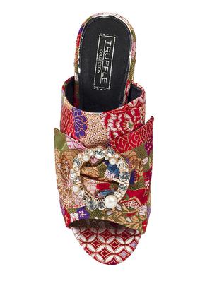 red faux leather mules sandals - 14227337 - Standard Image - 4