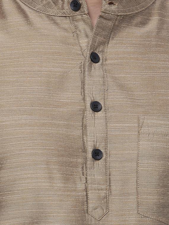 brown rayon kurta payjama set - 14227526 - Zoom Image - 4