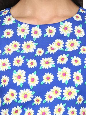 blue printed crepe top - 14227738 - Standard Image - 4