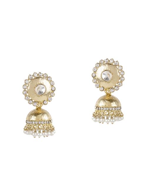 gold metal chandballi earring - 14228703 - Very Small Image - 1