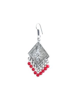 red silver plated drop earrings - 14228835 - Standard Image - 2