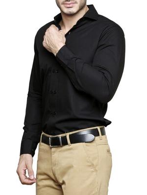 black cotton casual shirt - 14229085 - Standard Image - 2