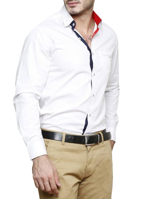 white cotton casual shirt - 14229087 - Zoom Image - 2