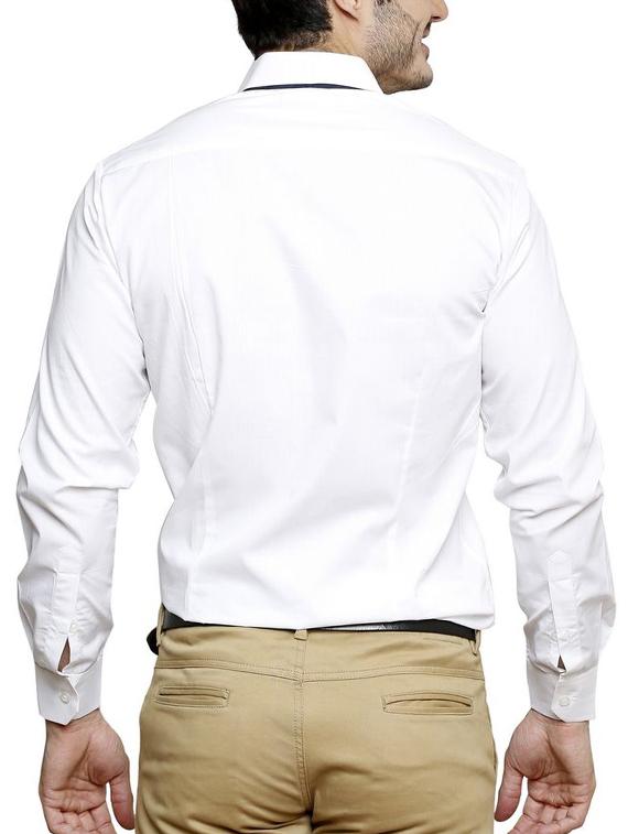 white cotton casual shirt - 14229087 - Zoom Image - 3