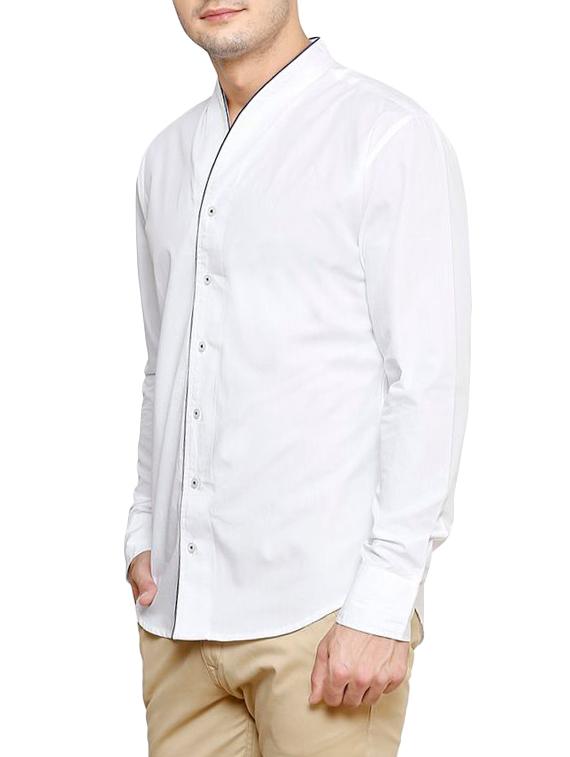 white cotton casual shirt - 14229091 - Zoom Image - 2