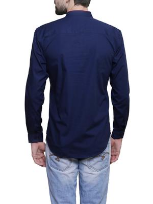 navy blue solid short kurta - 14232799 - Standard Image - 3