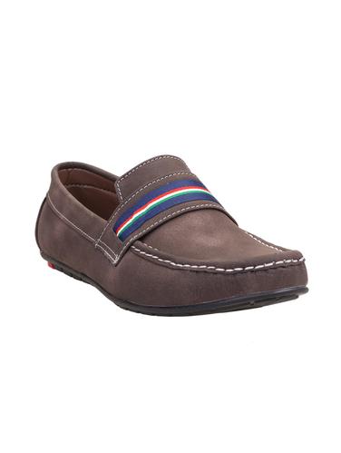 brown leatherette slip on loafer - 14232949 - Very Small Image - 1