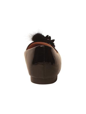 black faux leather slip on ballerina - 14233996 - Standard Image - 3