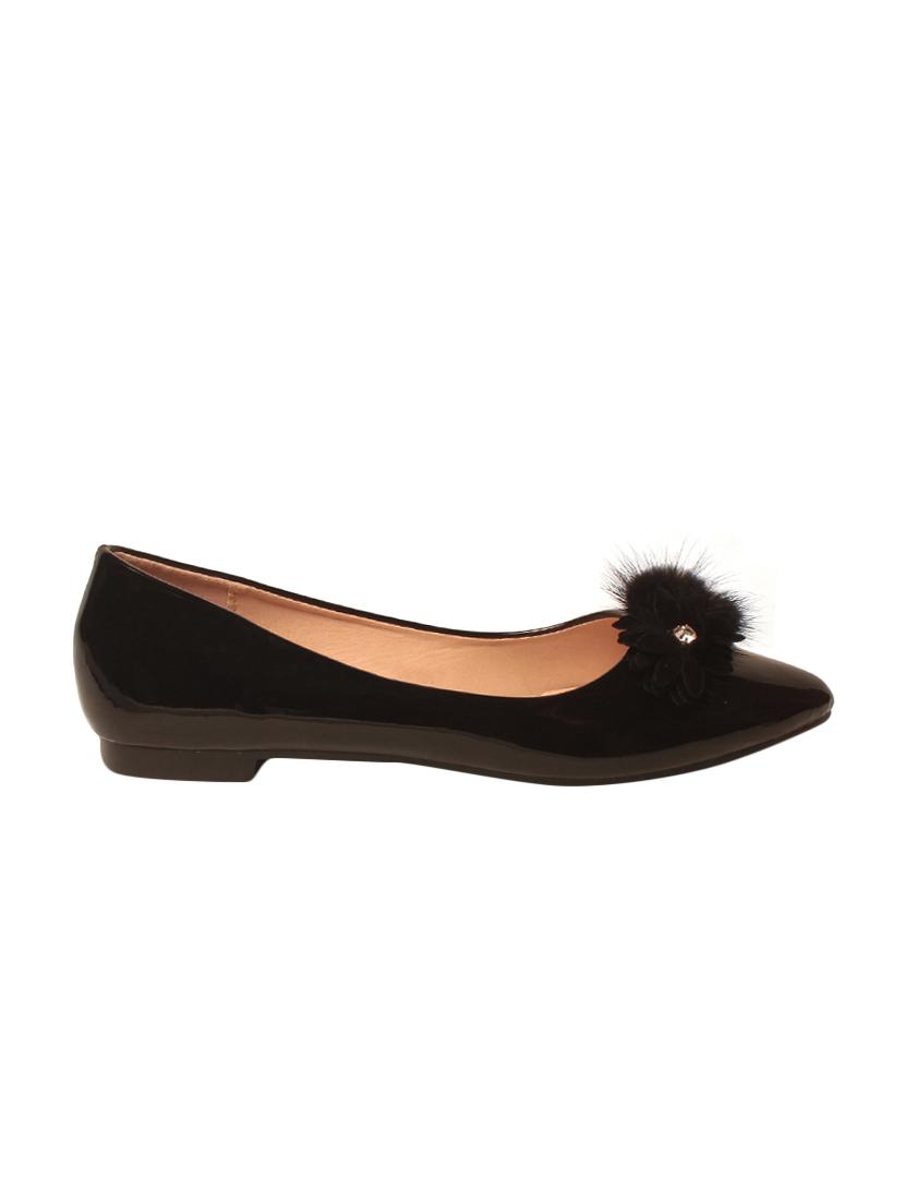 black faux leather slip on ballerina - 14233996 - Zoom Image - 2