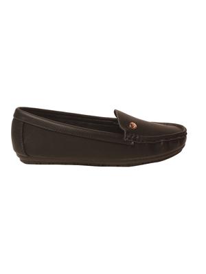 black faux leather slip on loafers - 14234028 - Standard Image - 2