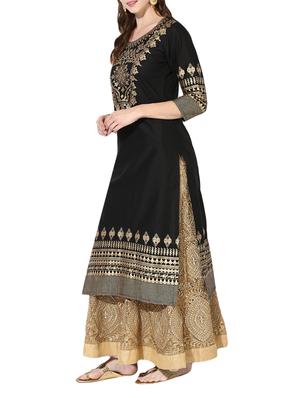 foil print straight kurta - 14236320 - Standard Image - 2