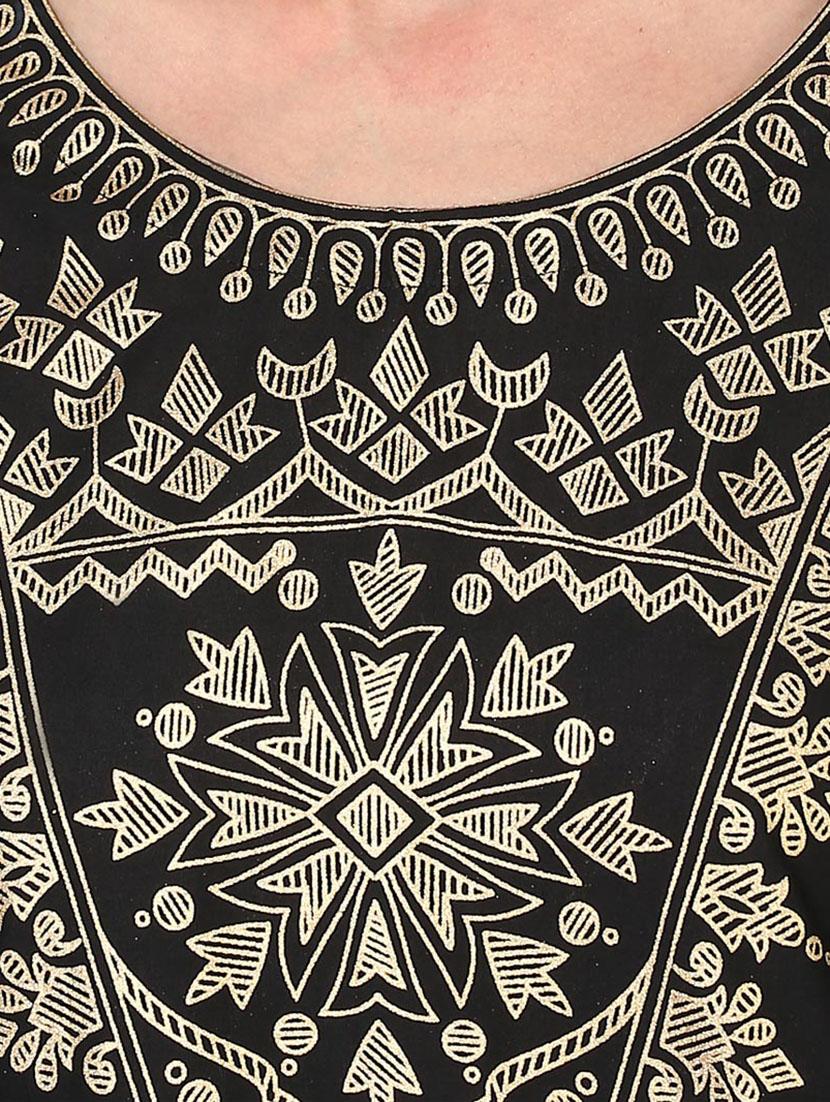 foil print straight kurta - 14236320 - Zoom Image - 4