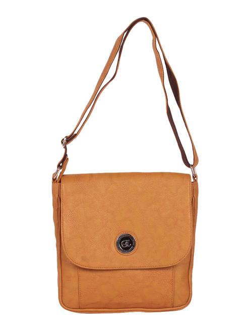 brown canvas regular sling bag - 14236941 - Standard Image - 1