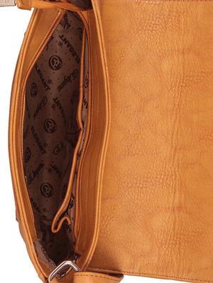 brown canvas regular sling bag - 14236941 - Standard Image - 3