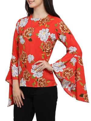 floral bell sleeved top - 14237134 - Standard Image - 2
