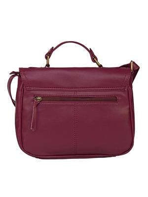 maroon leatherette printed sling bag - 14237740 - Standard Image - 2