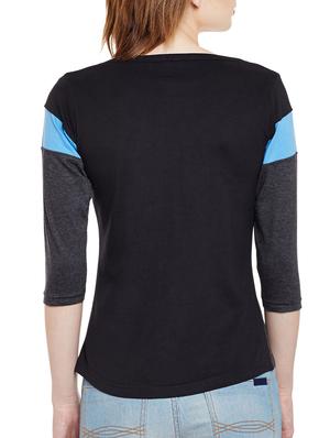 scoop neck color block tee - 14237920 - Standard Image - 3