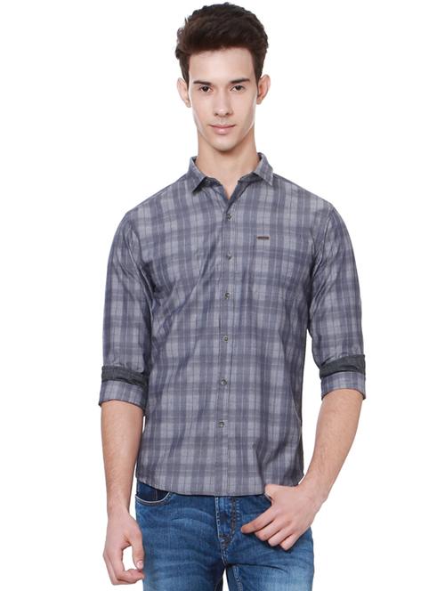 grey cotton casual shirt - 14238080 - Standard Image - 1
