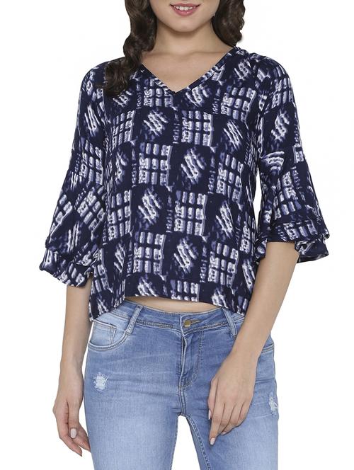 v-neck bell sleeved top - 14238386 - Standard Image - 1