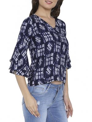 v-neck bell sleeved top - 14238386 - Standard Image - 2