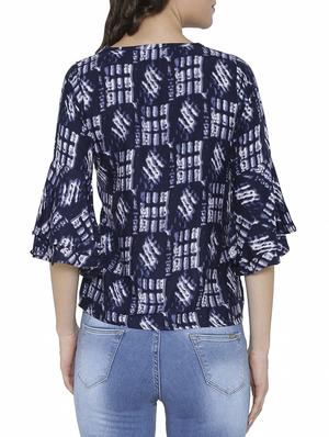 v-neck bell sleeved top - 14238386 - Standard Image - 3