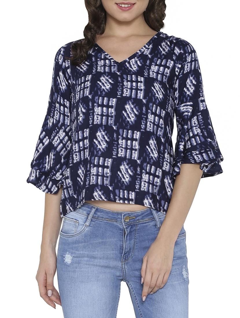 v-neck bell sleeved top - 14238386 - Zoom Image - 1