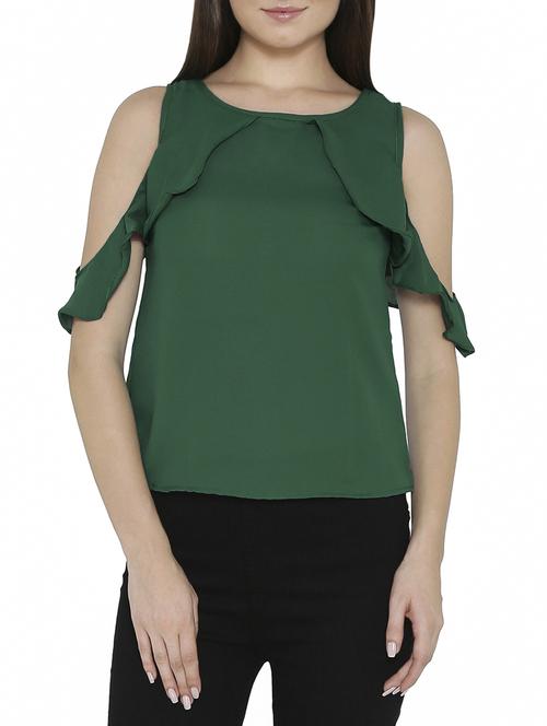 cold shoulder flared top - 14238394 - Standard Image - 1