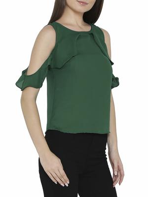 cold shoulder flared top - 14238394 - Standard Image - 2