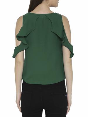 cold shoulder flared top - 14238394 - Standard Image - 3