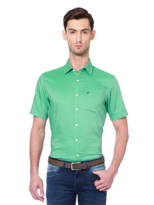 green solid casual shirt - 14239812 - Standard Image - 1