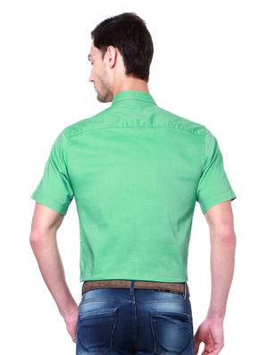 green solid casual shirt - 14239812 - Standard Image - 2