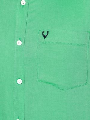 green solid casual shirt - 14239812 - Standard Image - 3