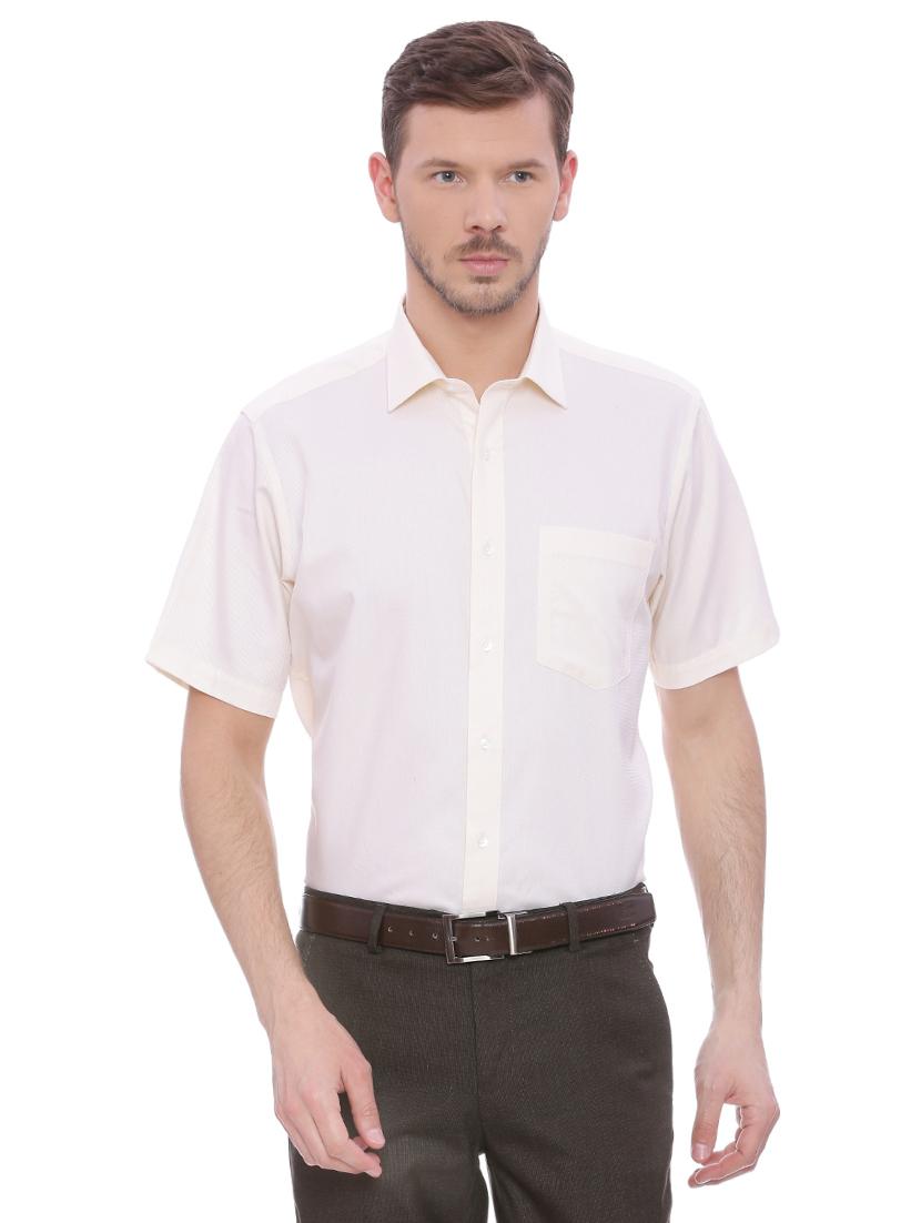beige cotton formal shirt - 14240071 - Zoom Image - 1