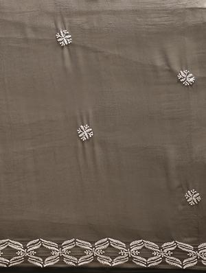 ada black chikankari saree with blouse - 14240337 - Standard Image - 4
