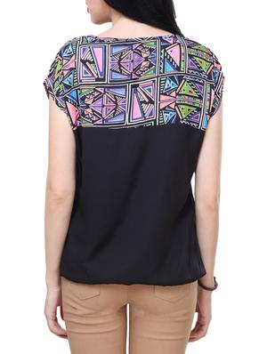 geometric print blouson top - 14240839 - Standard Image - 2