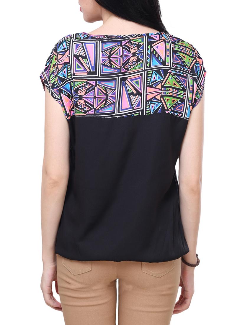 geometric print blouson top - 14240839 - Zoom Image - 2