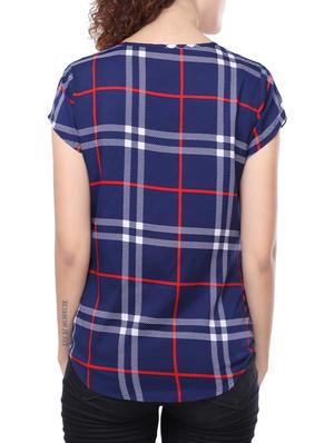 cap sleeved checkered top - 14240840 - Standard Image - 3