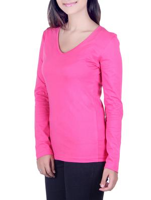 pink cotton casual tee - 14240933 - Standard Image - 2