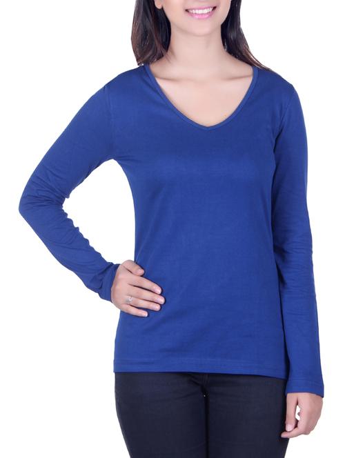 blue cotton casual tee - 14240936 - Standard Image - 1