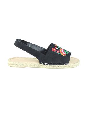black fabric back strap sandals - 14241566 - Standard Image - 2