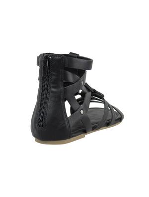 black faux leather gladiators sandals - 14241568 - Standard Image - 3