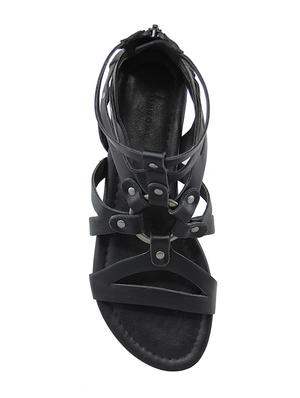 black faux leather gladiators sandals - 14241568 - Standard Image - 4