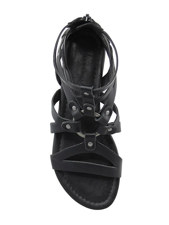 black faux leather gladiators sandals - 14241568 - Zoom Image - 4