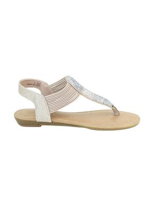 nude fabric tstrap sandals - 14241712 - Standard Image - 2
