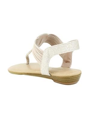 nude fabric tstrap sandals - 14241712 - Standard Image - 3