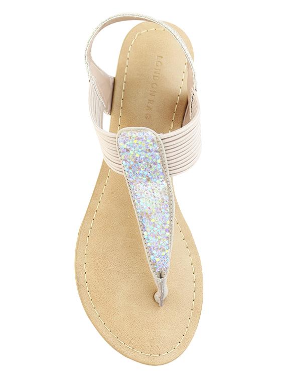 nude fabric tstrap sandals - 14241712 - Zoom Image - 4