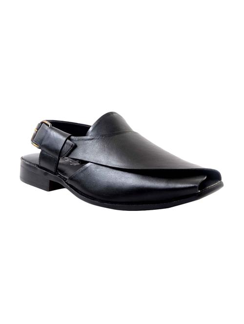 black Leather back strap sandal - 14242152 - Standard Image - 1