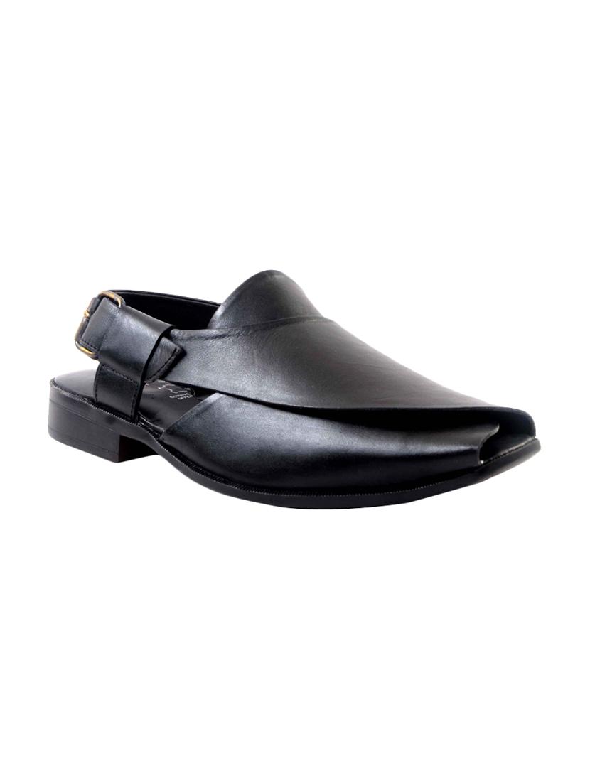 black Leather back strap sandal - 14242152 - Zoom Image - 1