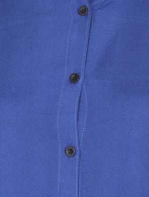blue full sleeves casual shirt - 14242169 - Standard Image - 4