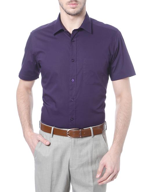 purple cotton formal shirt - 14243112 - Standard Image - 1
